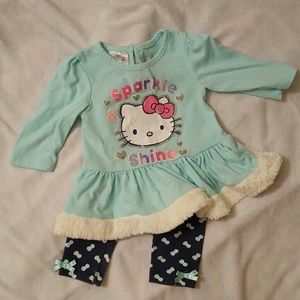 HELLO KITTY BABY GIRL OUTFIT SET.